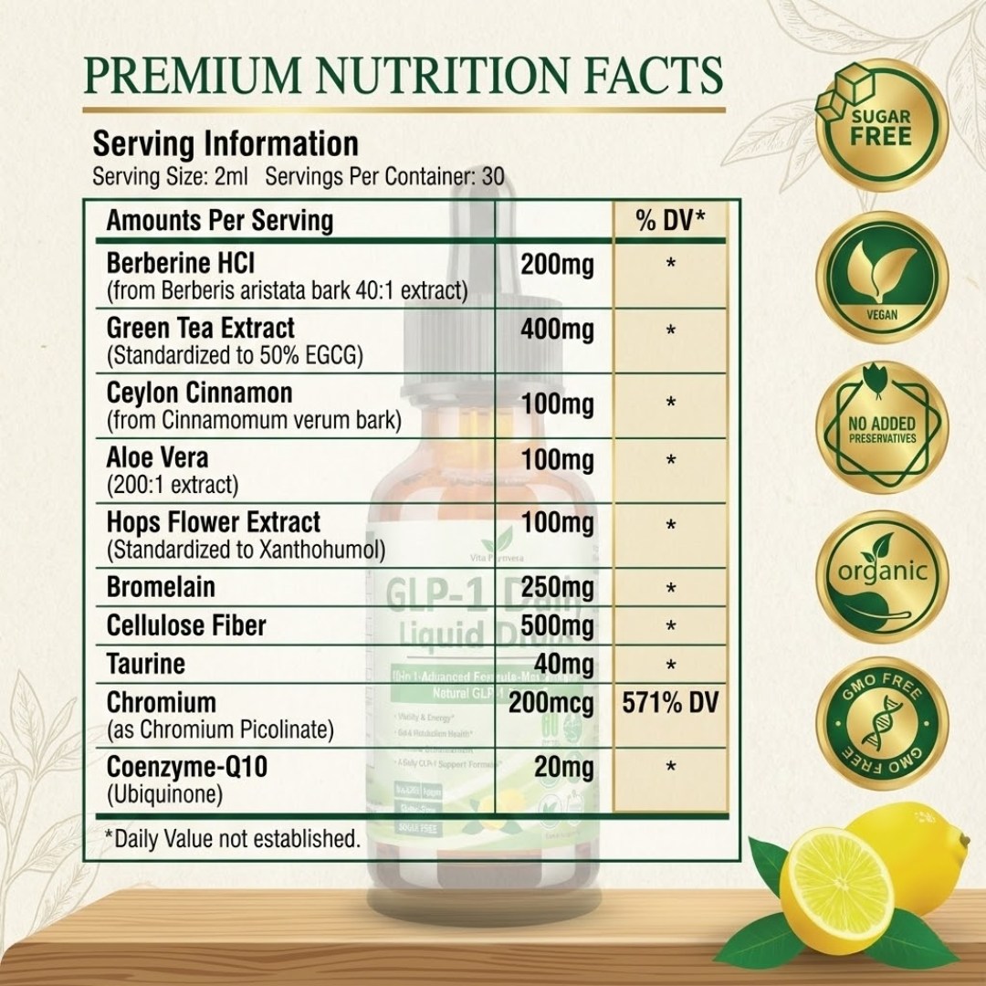 Cure™ GLP-1 Metabolic Signal Drops (Berberine & Cinnamon Accelerator)